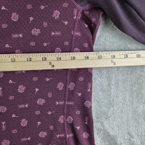 Patagonia Top Womens Small Burgundy Patterned Capalene Midweight Base Layer - Picture 3 of 13